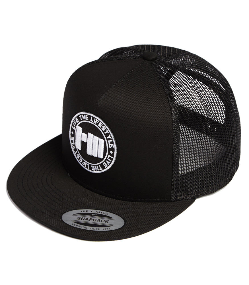 Slogan Stamp Mesh Trucker